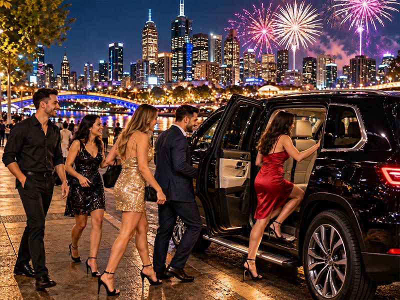 New Year Eve transport in Melbourne by maxi cab for groups