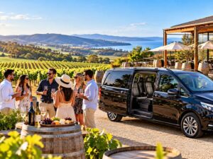 Maxi cab group on a Yarra Valley winery tour